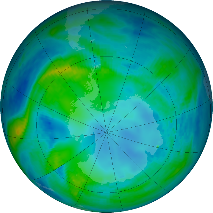Antarctic ozone map for 04 May 1987